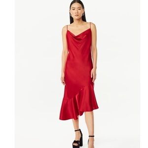 Do+Be Curve red woven asymmetrical dress 1X NWT